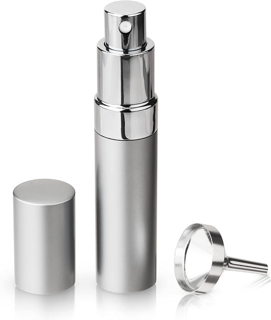 Martini Atomizer Bar Mister, 15Ml Capacity with Refillable Canister and Funnel for Vermouth Spray, Glass Canister with Stainless Steel Case