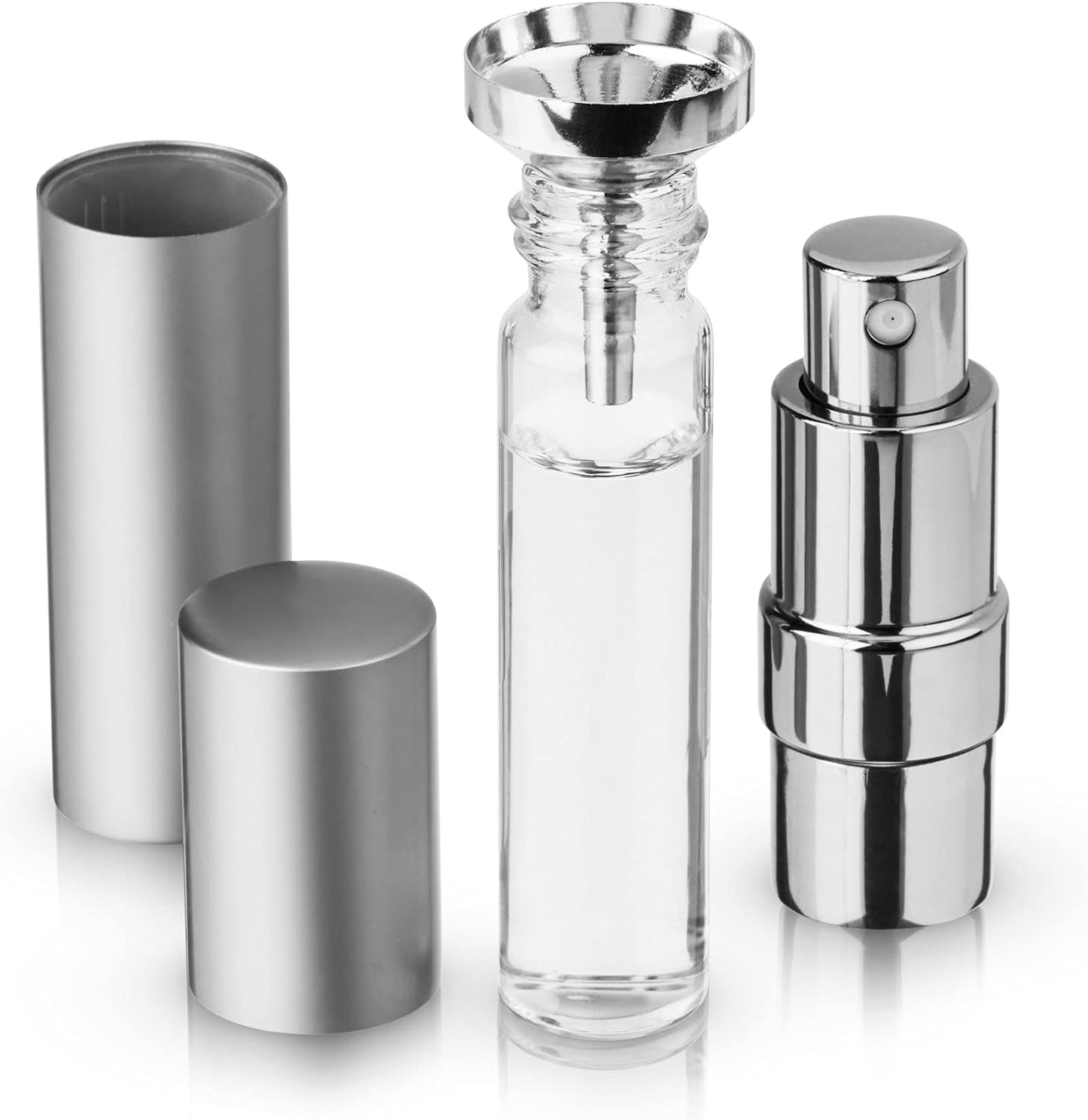 Martini Atomizer Bar Mister, 15Ml Capacity with Refillable Canister and Funnel for Vermouth Spray, Glass Canister with Stainless Steel Case