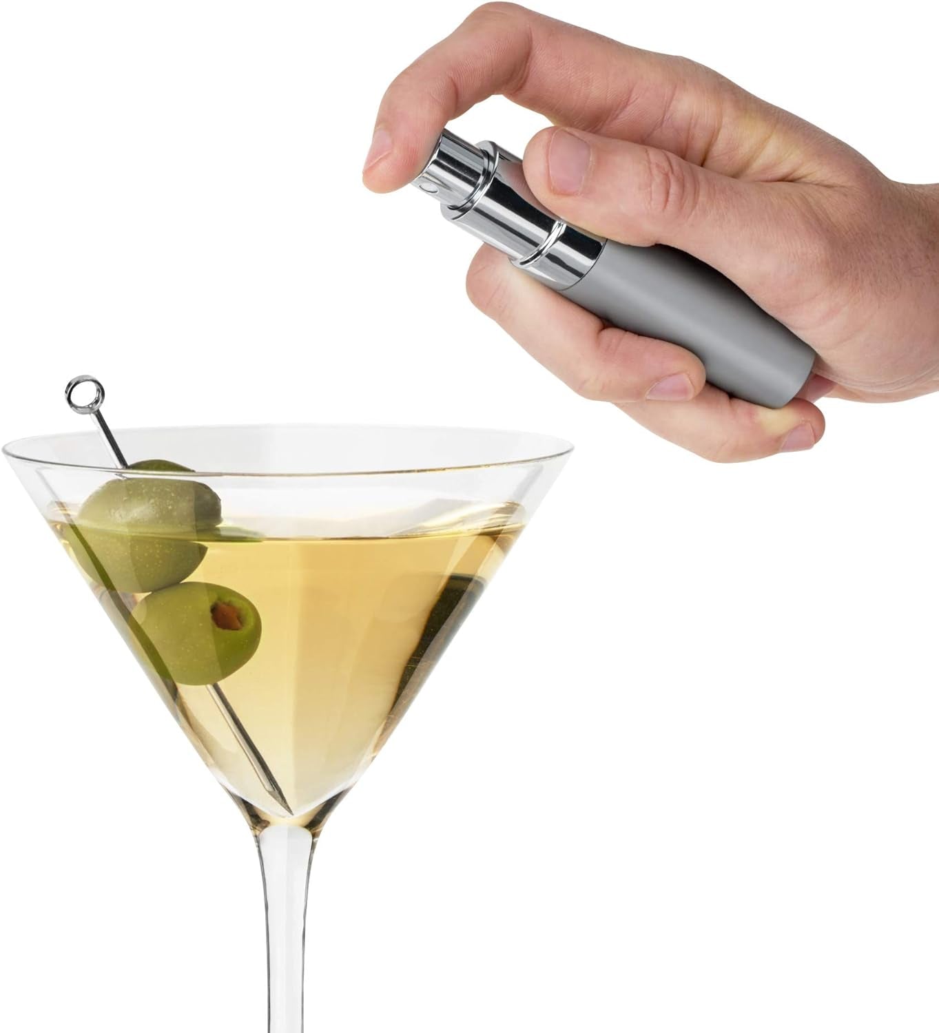 Martini Atomizer Bar Mister, 15Ml Capacity with Refillable Canister and Funnel for Vermouth Spray, Glass Canister with Stainless Steel Case