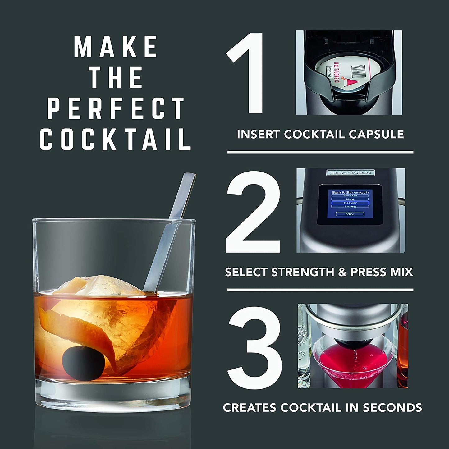 Premium Cocktail and Margarita Machine for the Home Bar with Push-Button Simplicity and an Easy to Clean Design (55300)