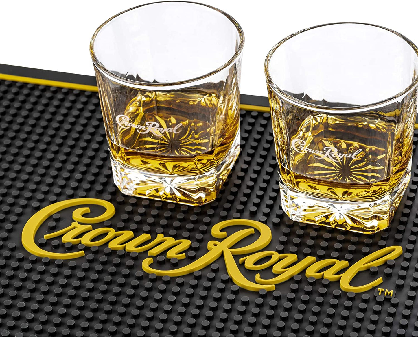 Crown Royal Bar and Spill Mat | Canadian Whiskey Rubber Bar Mat for Drips with Crown Royal Logo | Professional Non-Slip Bar Service Mat, 18 X 12” Compatible