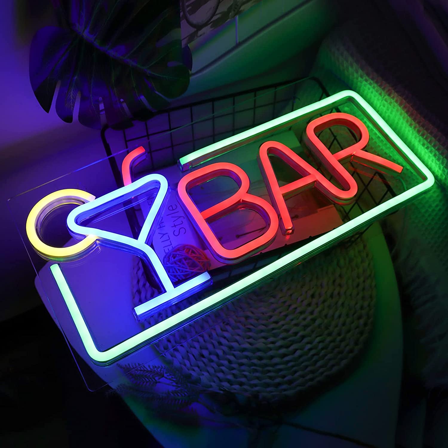 Bar Neon Signs for Wall Decor Led Bar Lights for Bedroom Led Sign Room Decor Aesthetic Suitable for Living Room Bistro Man Cave Party Christmas & Halloween Led Art Wall Decorative Lights Unique Gift for Lover, 5V Usb Power