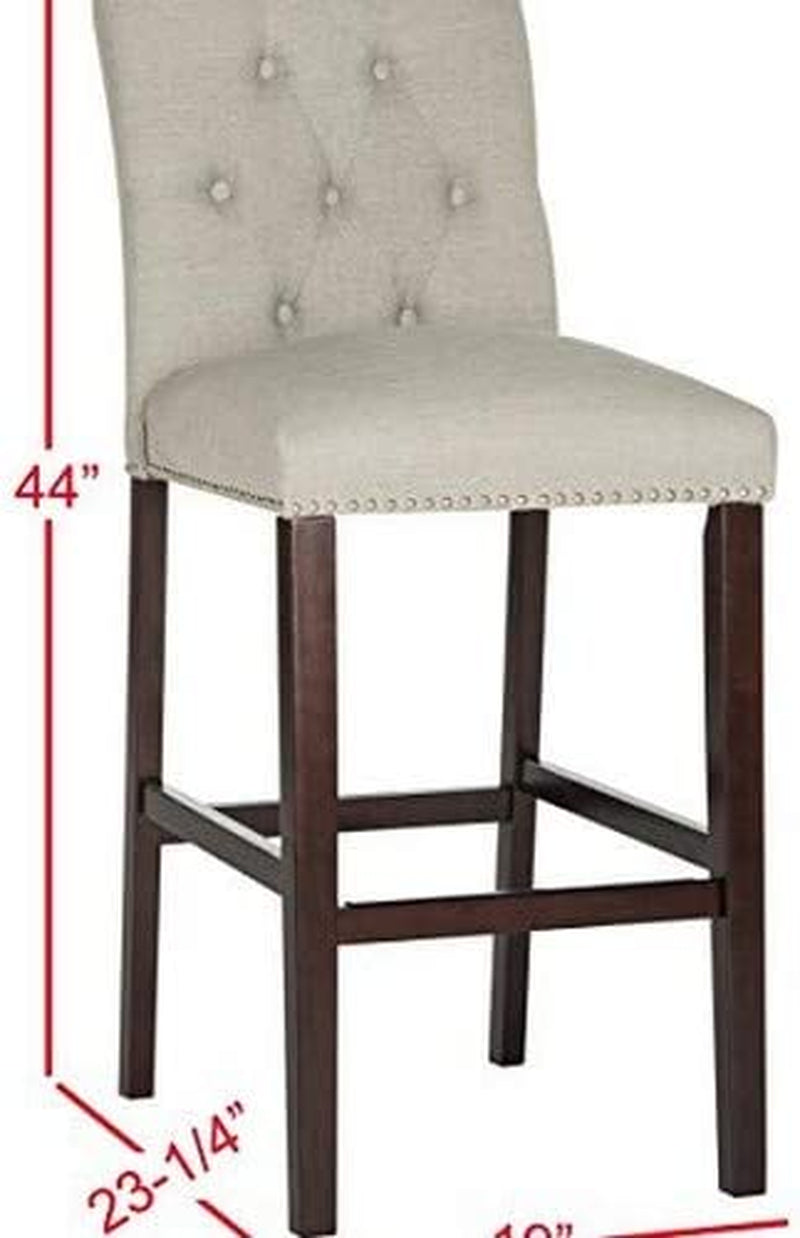 Home Collection Norah Light Grey and Espresso Barstool (Set of 2)