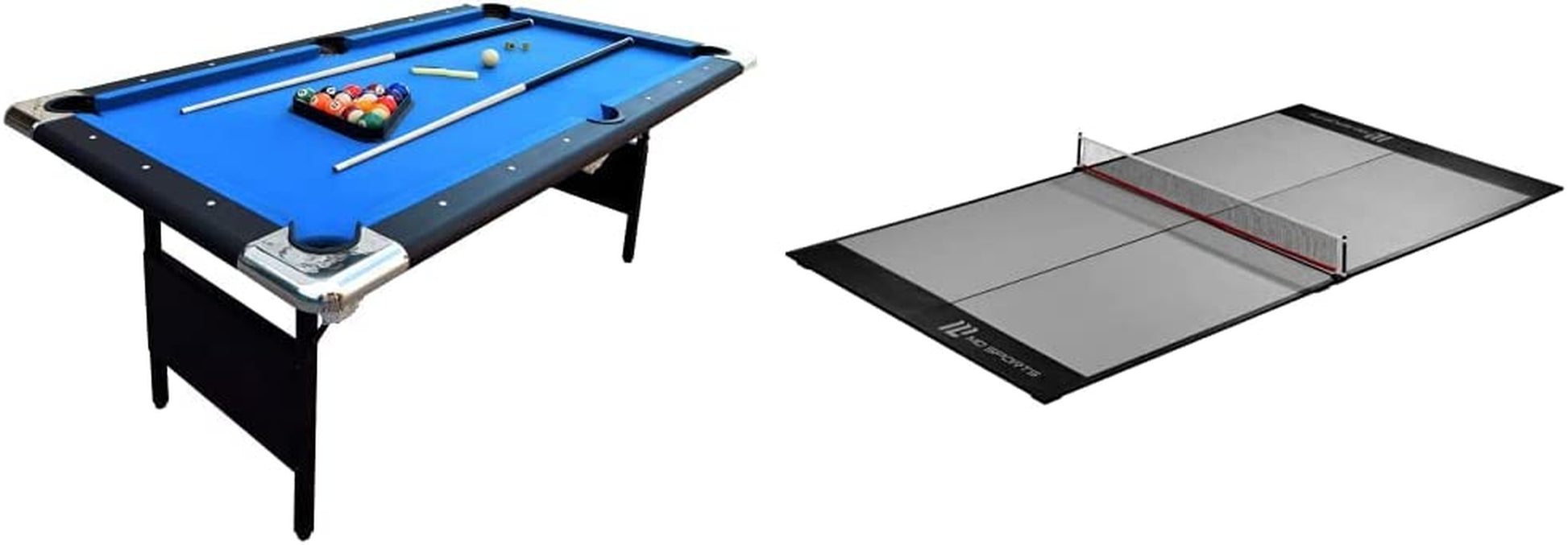 Hathaway Fairmont Portable 6-Ft Pool Table for Families with Easy Folding for Storage, Includes Balls, Cues, Chalk