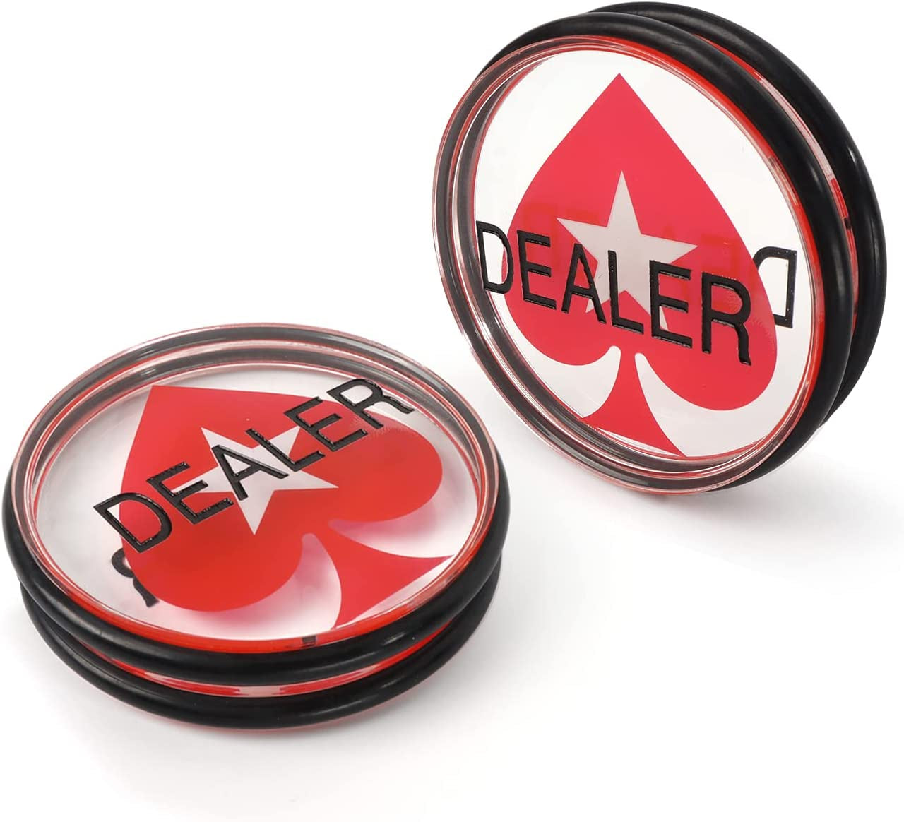 3-Inch Double-Sided Casino Grade Clear Acrylic Poker Dealer Puck Button for Gambling Card Games, Texas Hold 'Em, Poker Nights, Tournaments