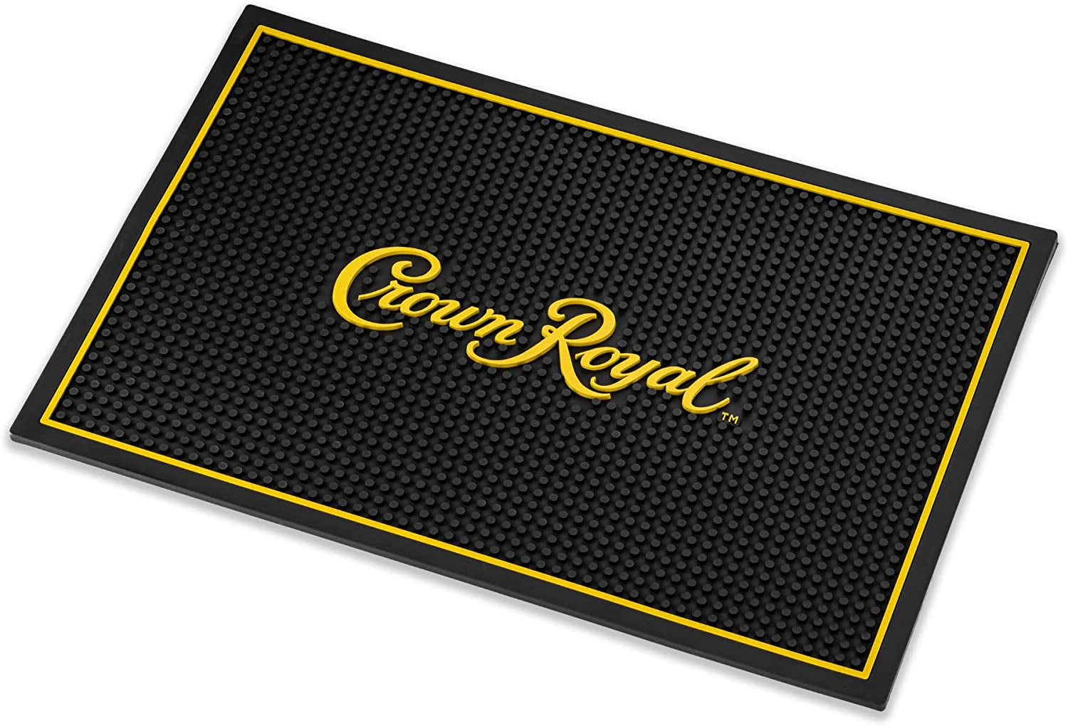 Crown Royal Bar and Spill Mat | Canadian Whiskey Rubber Bar Mat for Drips with Crown Royal Logo | Professional Non-Slip Bar Service Mat, 18 X 12” Compatible