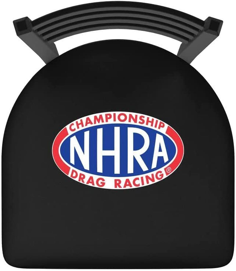 L014-30" NHRA Drag Racing, Black Wrinkle Swivel Stool with Ladder Style Back