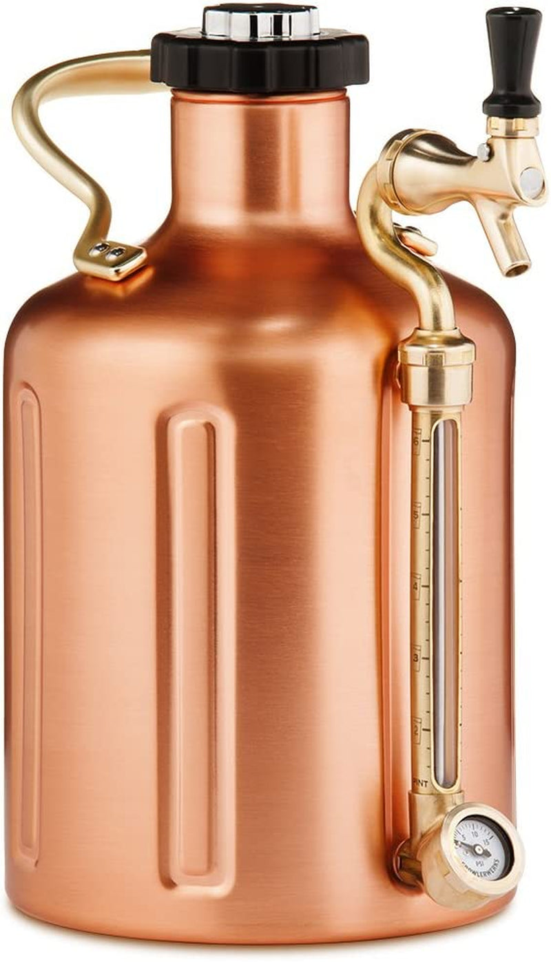 Ukeg Carbonated Growler-Great Gift for Beer Lovers, 64 Oz, Copper