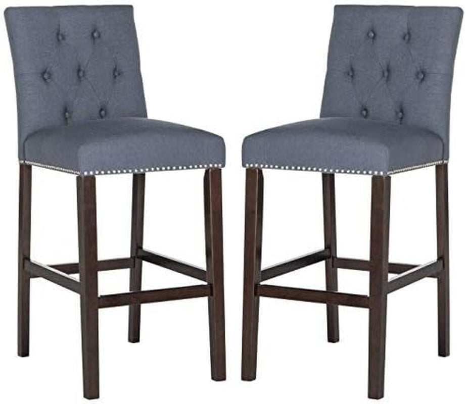 Home Collection Norah Light Grey and Espresso Barstool (Set of 2)