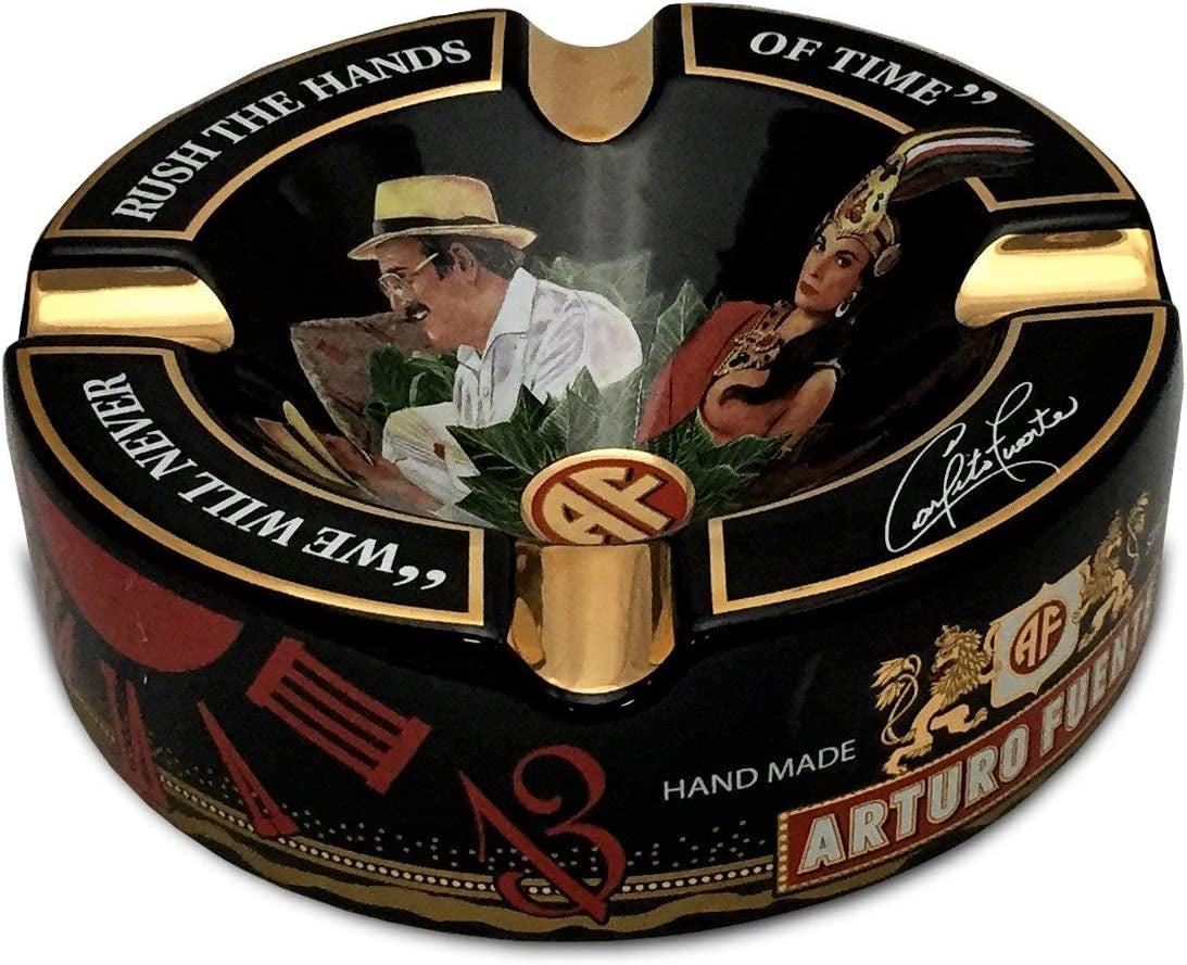Limited Edition Large 8.75"  Porcelain Cigar Ashtray Black
