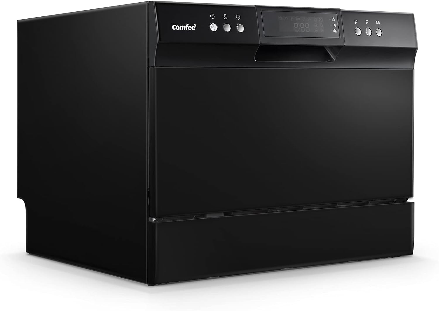 COMFEE’ Countertop Dishwasher, Energy Star Portable Dishwasher, 6 Place Settings & 8 Washing Programs, Speed, Baby-Care, ECO& Glass, Dish Washer for Dorm, RV& Apartment, Black
