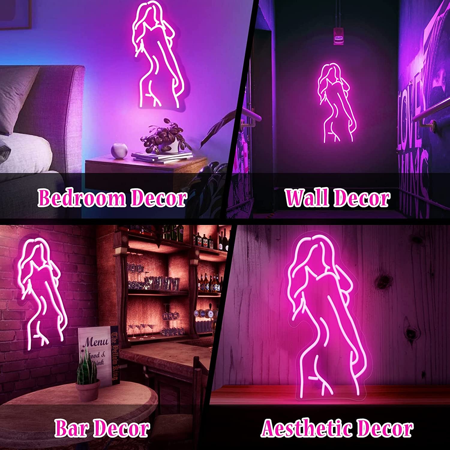 Lady Back Neon Sign, Girls Neon Sign for Wall Decor, Pink Led Sign for Bedroom,Bar Signs,Usb Connected Decorative Sign Suitable for Living Room Man Cave Party Wall Art Decoration( Hot Girl)
