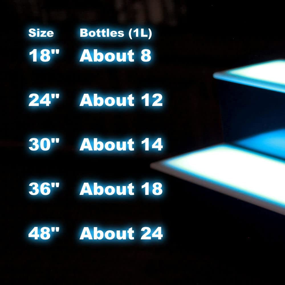 BARCONIC® LED Liquor Bottle Display Shelf - 2 Tier (Step) - 18"