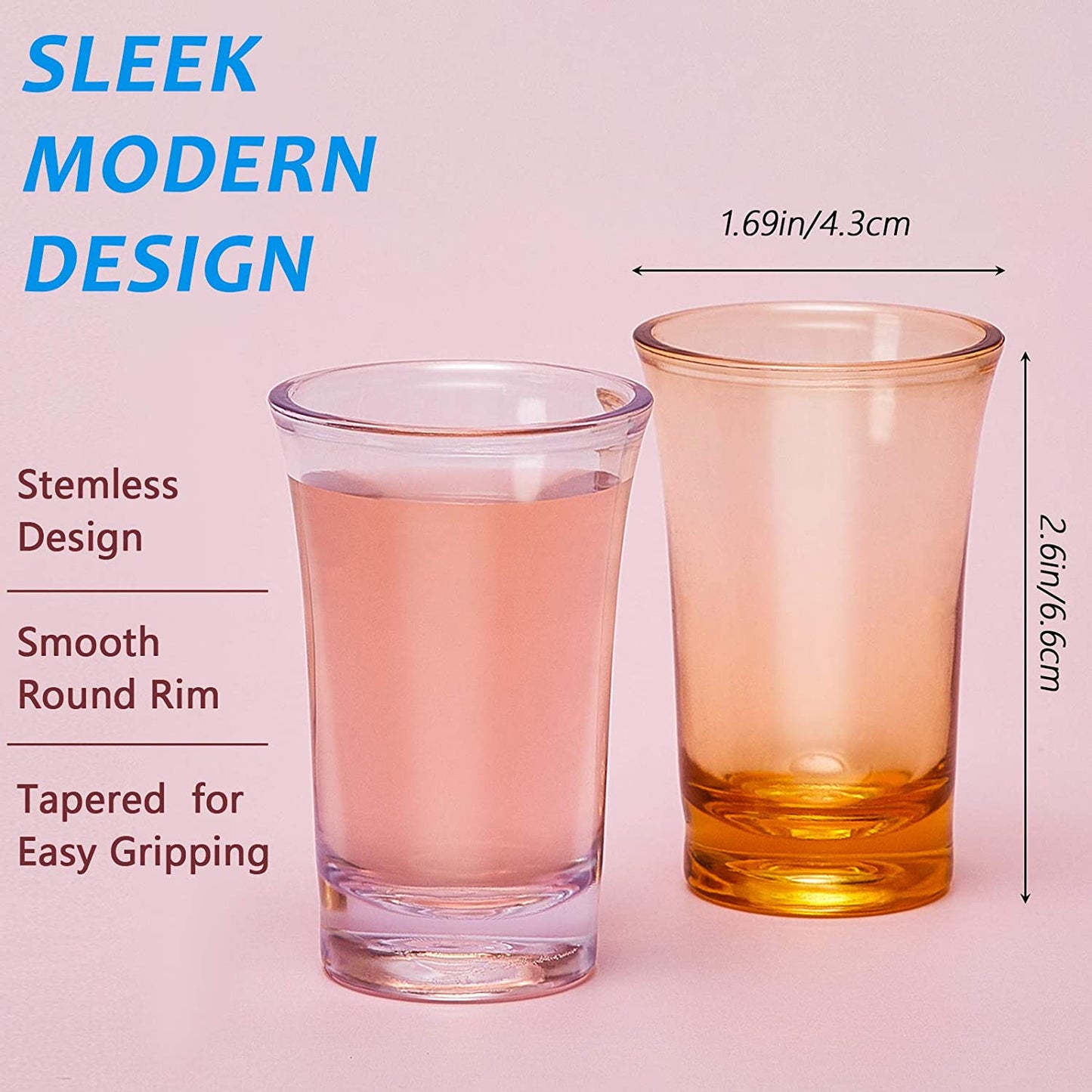 12 Pieces Shots Acrylic Cups Colorful Shot Glasses 1.2-Ounce Heavy Base Shot Glasses for Spirits and Liquors, Compatible with 6 Shot Glass Dispenser and Holder (Blue, Purple, Yellow, Transparent)