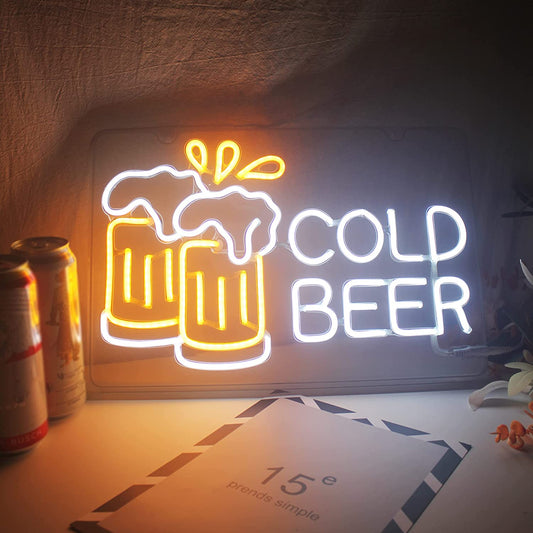 Neon Beer Signs for Beer Bar Pub , Cheers Neon Sign for Man Cave, 11*16.5 Inch Beer Decoration for Windows Glass, Hotel, Man Cave, Restaurant, Business Neon Light Sign for Wall Decor