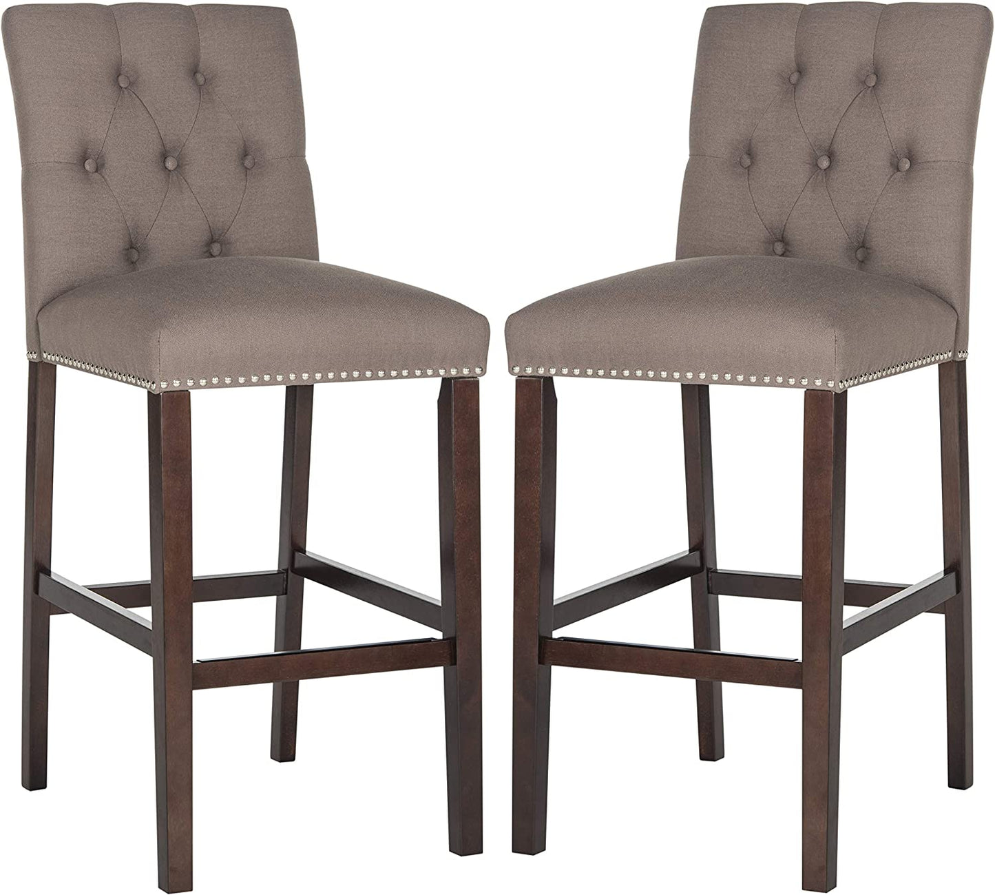 Home Collection Norah Light Grey and Espresso Barstool (Set of 2)