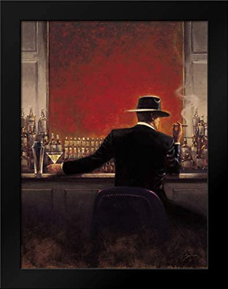 Lynch, Brent 19X24 Black Modern Framed Art Print Titled Cigar Bar