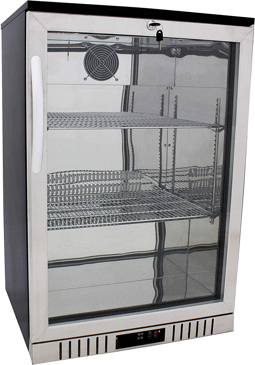 Procool Refrigeration Single Door Glass Front Stainless Steel Back Bar Cooler; 24" Wide, Counter Height Refrigerator