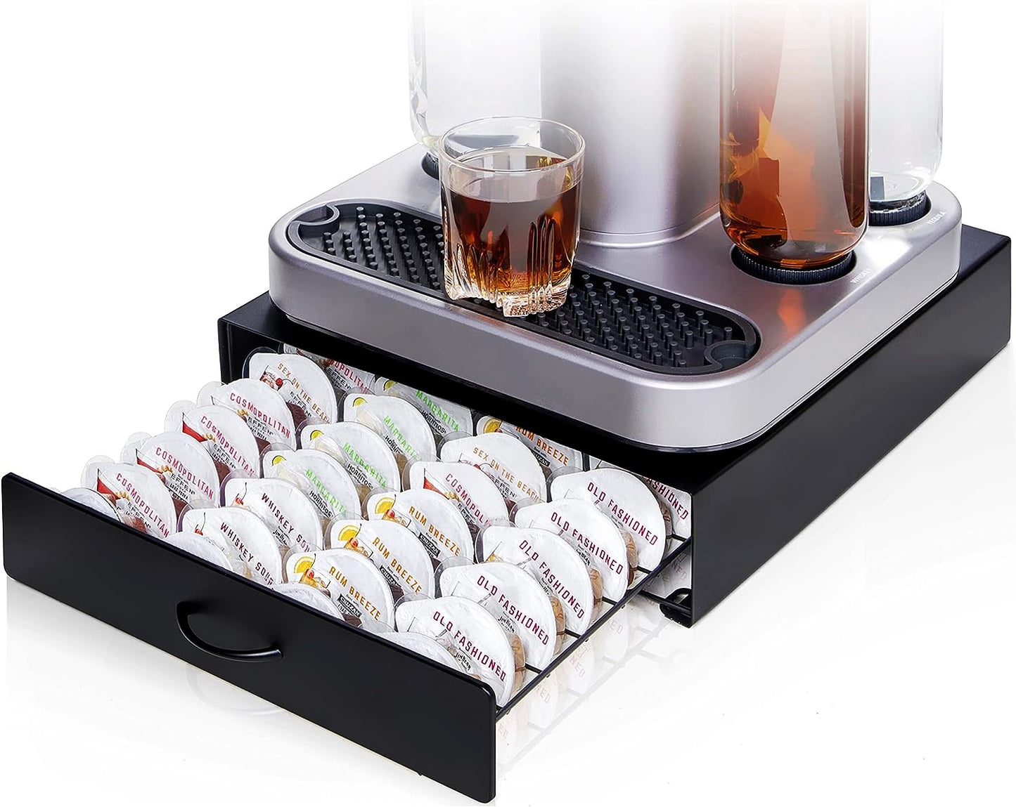 Premium Storage Drawer for Bartesian Capsules by  - Holds up to 40 Bartesian Pods - Sturdy and Stackable Bartesian Pod Holder - Bartesian - Bartesian Machine