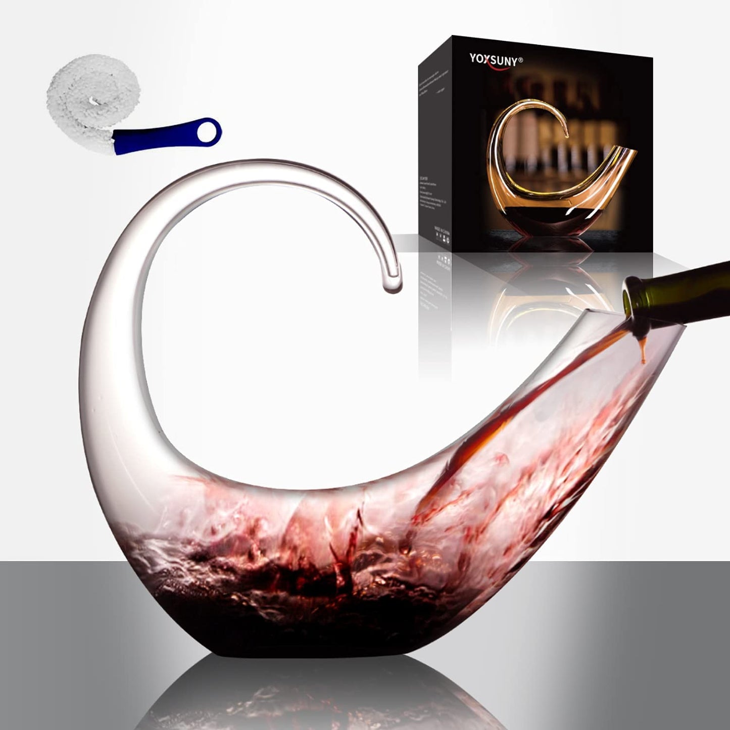 Wine Decanter Swan Looking Back Wine Carafes 100% Lead-Free Crystal Glass Red Wine Decanter Juice Container Wine Decanters and Carafes Nice Gift for Wine Lover(1.5L)