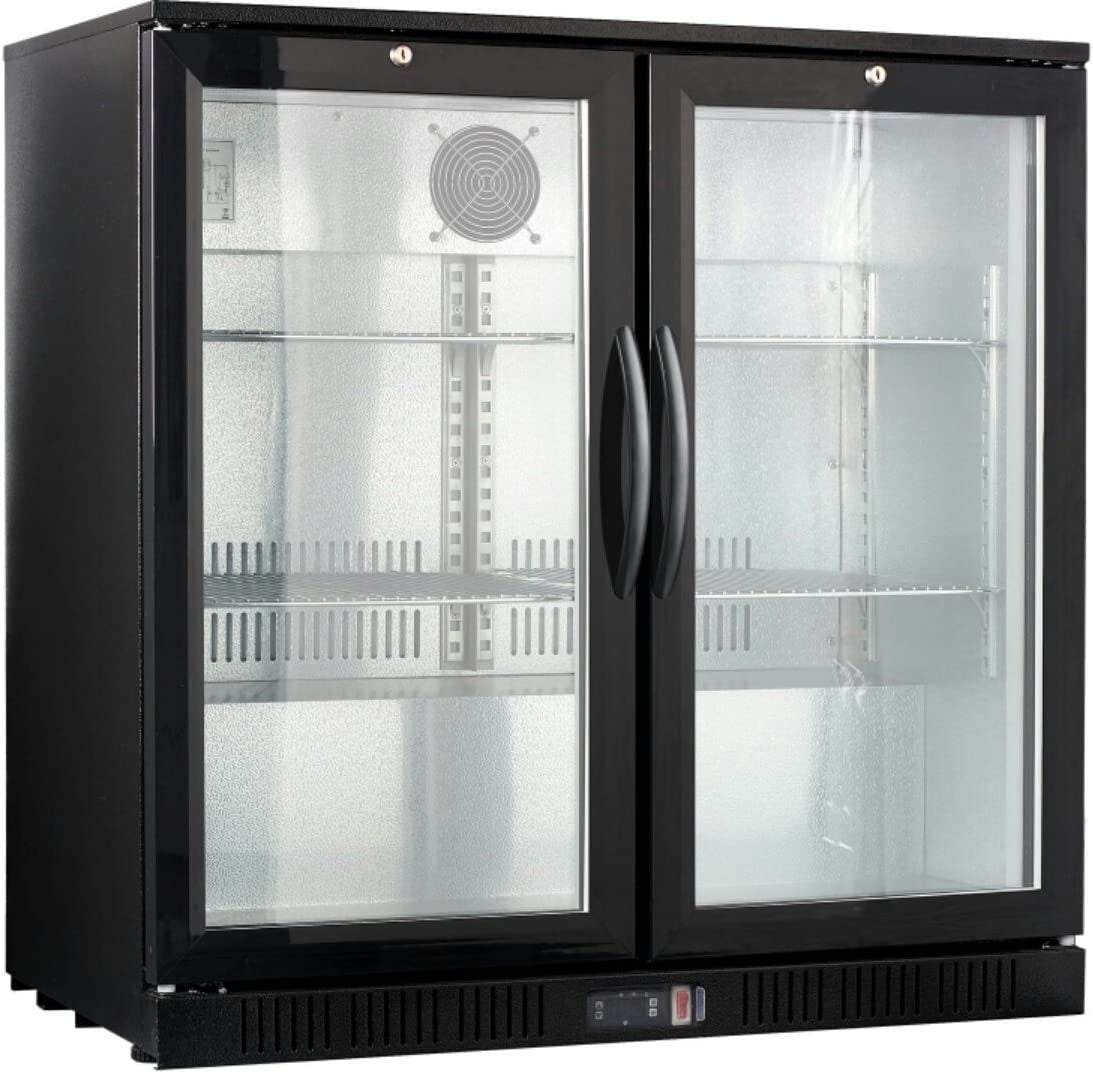 2-Door Glass Front Counter Height Back Bar Beverage Cooler; 36" Wide