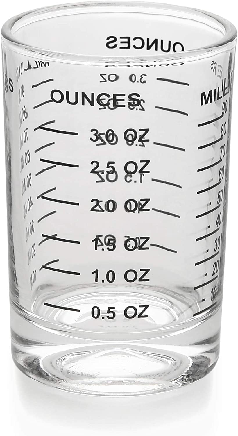 Shot Glass Measuring Cup 3 Ounce/90Ml Liquid Heavy High Espresso Glass Cup Black Line