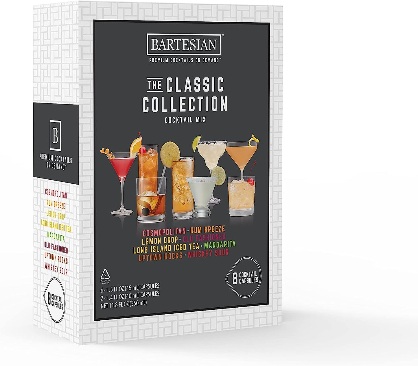 the Classic Collection Cocktail Mixer Capsules, Variety Pack of 8 Cocktail Capsules, for  Premium Cocktail Maker (55417)