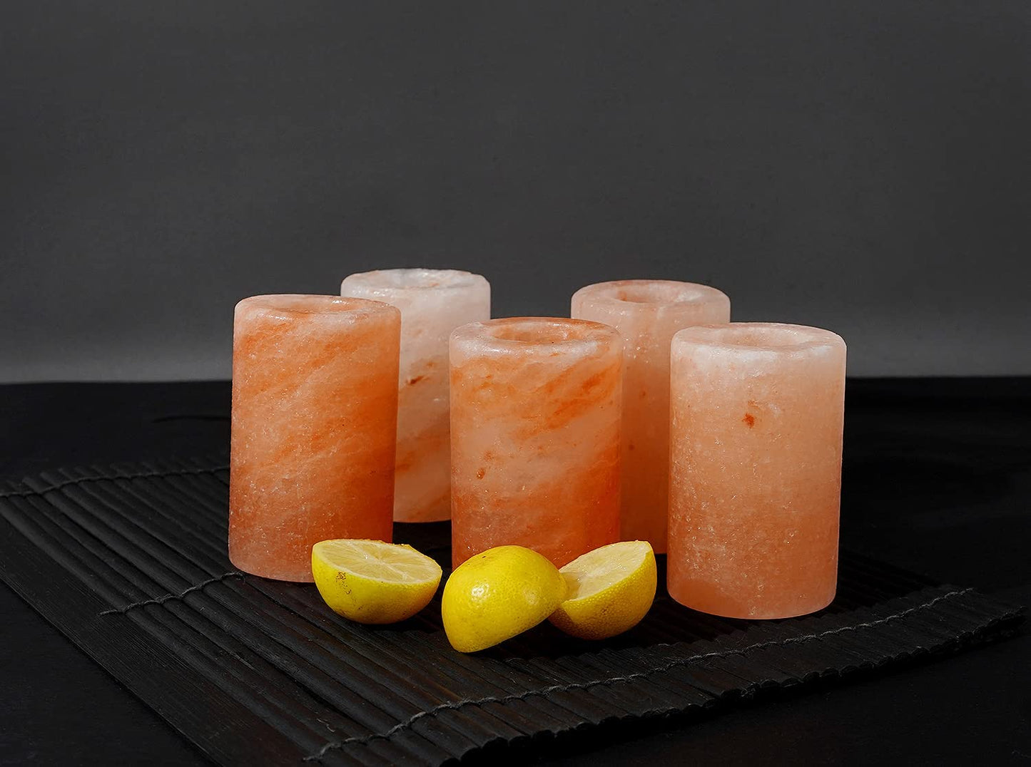 Pink Himalayan Salt Shot Glasses Hand Carved from 100% Natural Pink Salt Glasses Add Light Flavor to Food Cooking Accessory Tequila Shot Glasses Himalayan Salt Luxurious Holiday Gift Pack - Set of 6