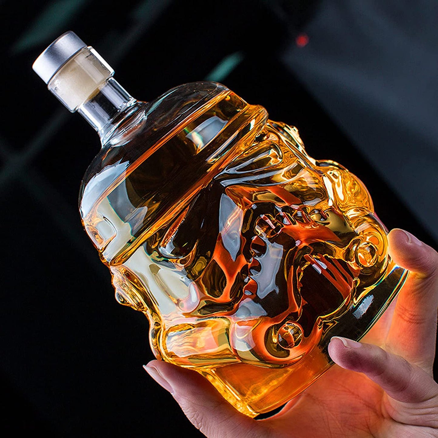 Whiskey Flask Carafe Decanter, Whiskey Glasses, Whiskey Carafe for Wine, Liquor, Scotch, Bourbon, Brandy - 750ML