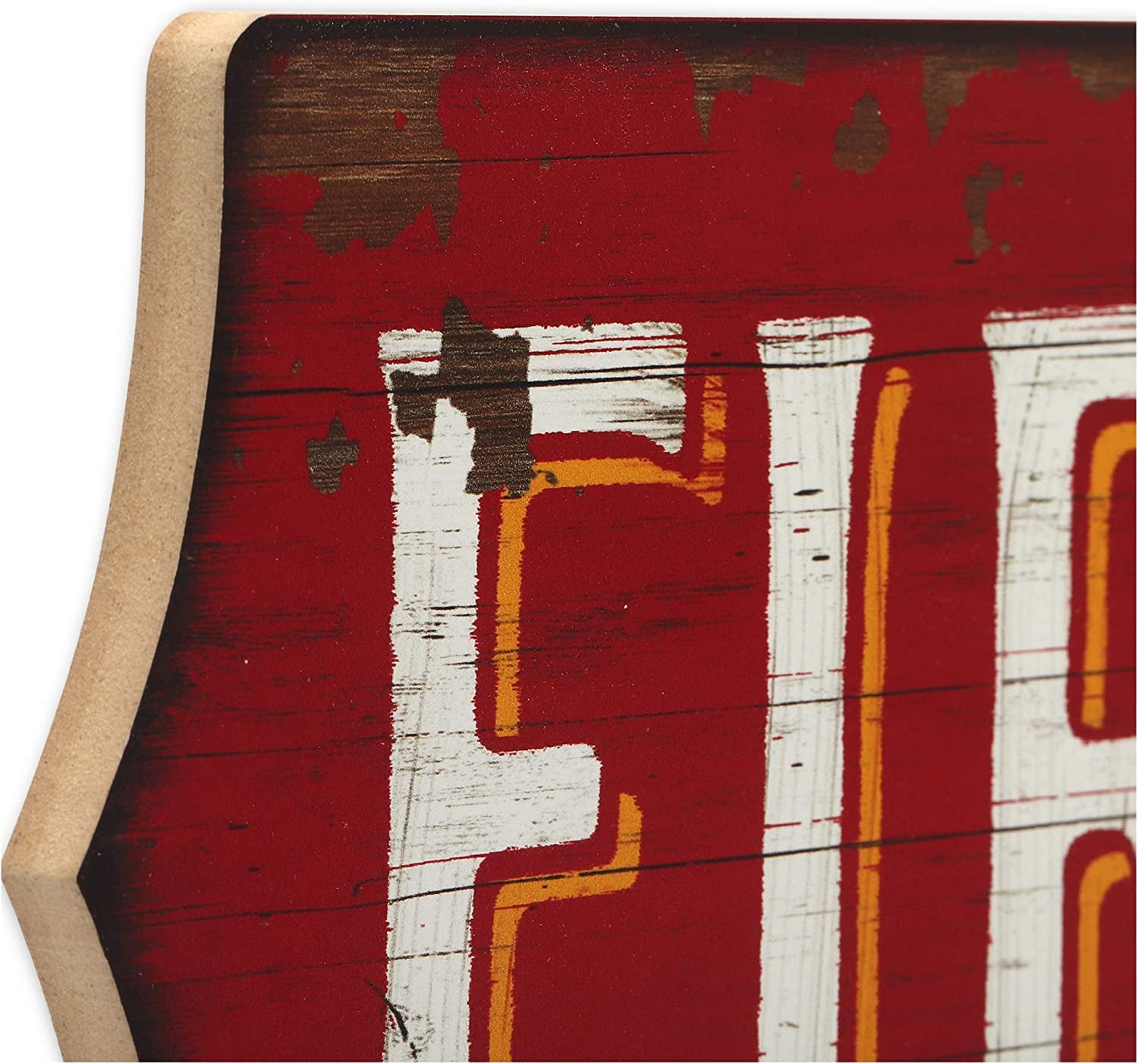 Fire Station No 1 Distressed Wood Wall Decor - Large Firefighter Sign for Man Cave, Garage or Basement