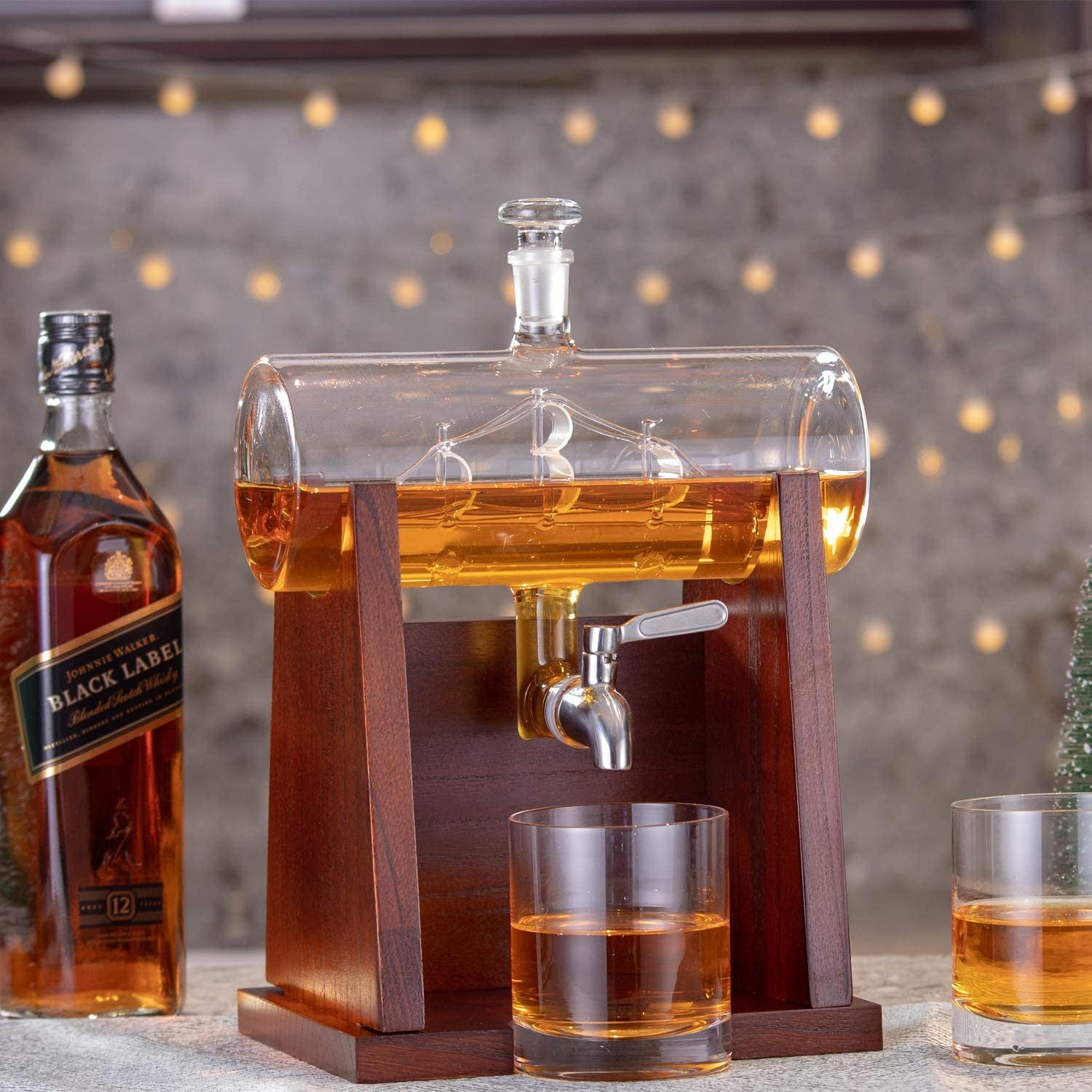 Whiskey Decanter Set, 1250Ml Whiskey Decanter with 2 Whiskey Glasses