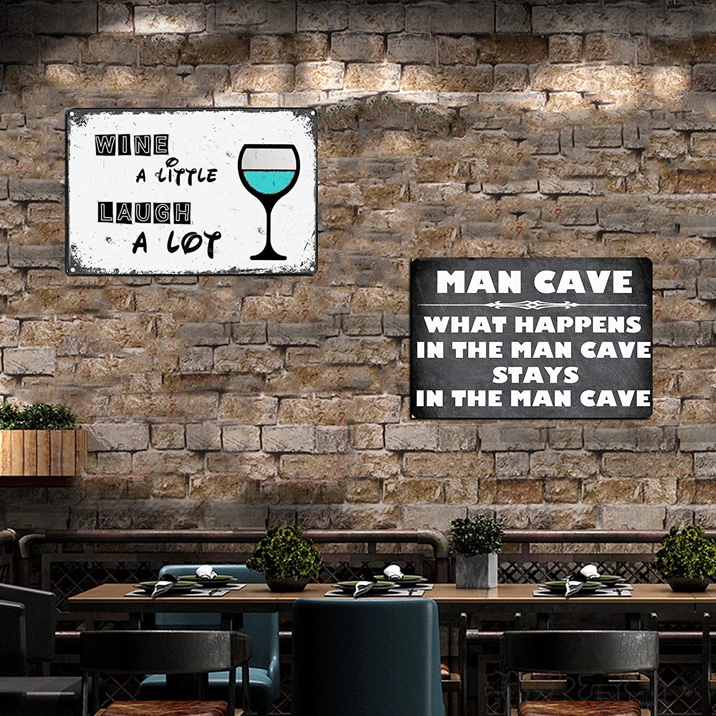 Man Cave What Happens in the Man Cave Stay in the Man Cave Metal Sign Vintage Retro Home House Man Cave Decor