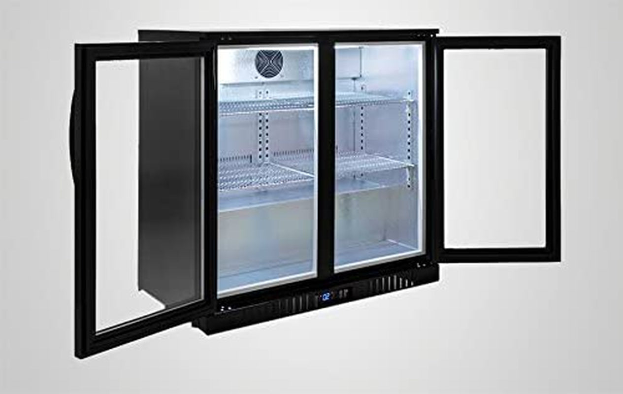 2-Door Glass Front Counter Height Back Bar Beverage Cooler; 36" Wide