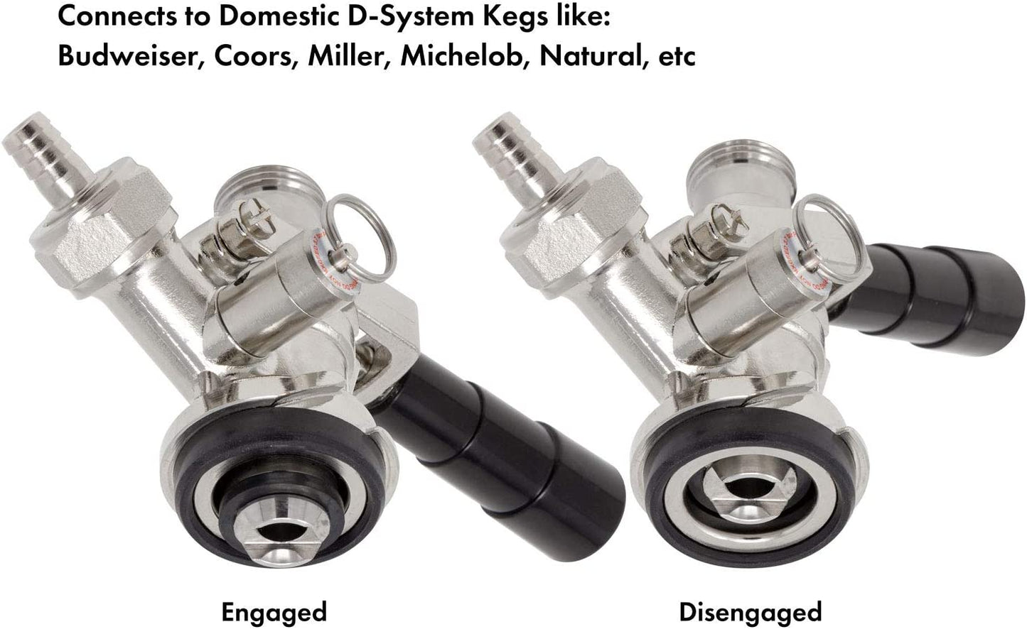 Kegco KC KT85D-L Keg Coupler D System, Black