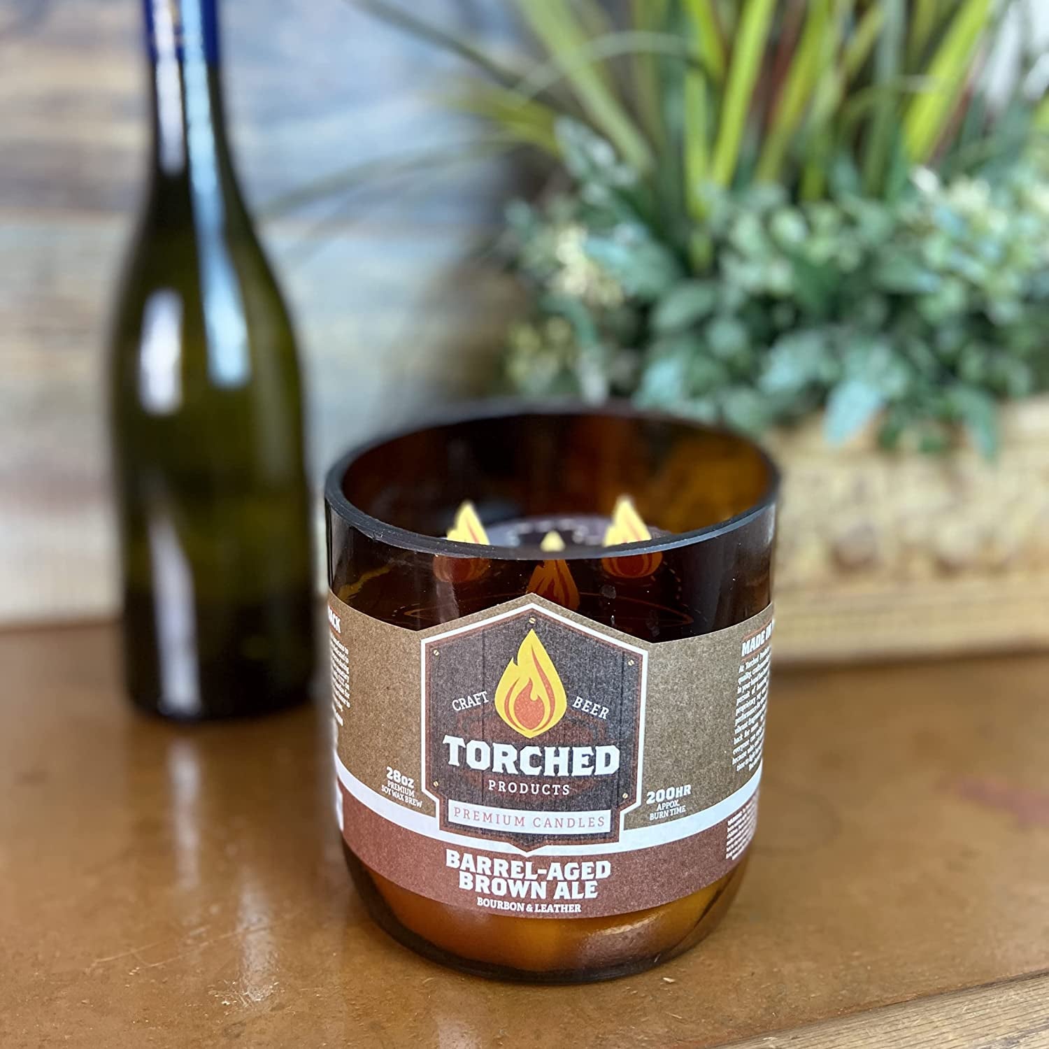 Beer Scented Candles | Natural Soy Wax Candle | Pinewood Pilsner Scent 28 Oz | Makes a Great Gift for Men, Beer Lovers, and Collectors | Bar Man-Cave Decor and Accessories