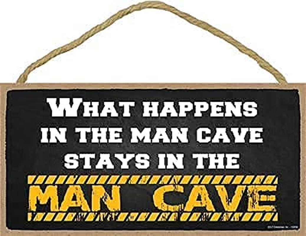 Man Cave Sign, Man Cave Decor, What Happens in the Cave Sign, Funny Mancave Wood Sign, Man Cave Rules Sign, Funny Home Signs, Mancave Signs and Decor, Novelty Mancave Wall Sign for Men, 5X10