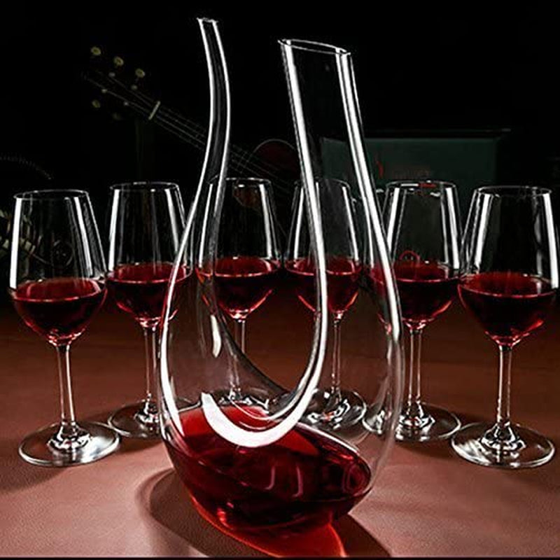 Wine Decanter ,U-Shaped Design Can Provide Powerful Ventilation Effect. Use Lead-Free Crystal Glass, Hand-Blown Red Wine Decanter / Carafe