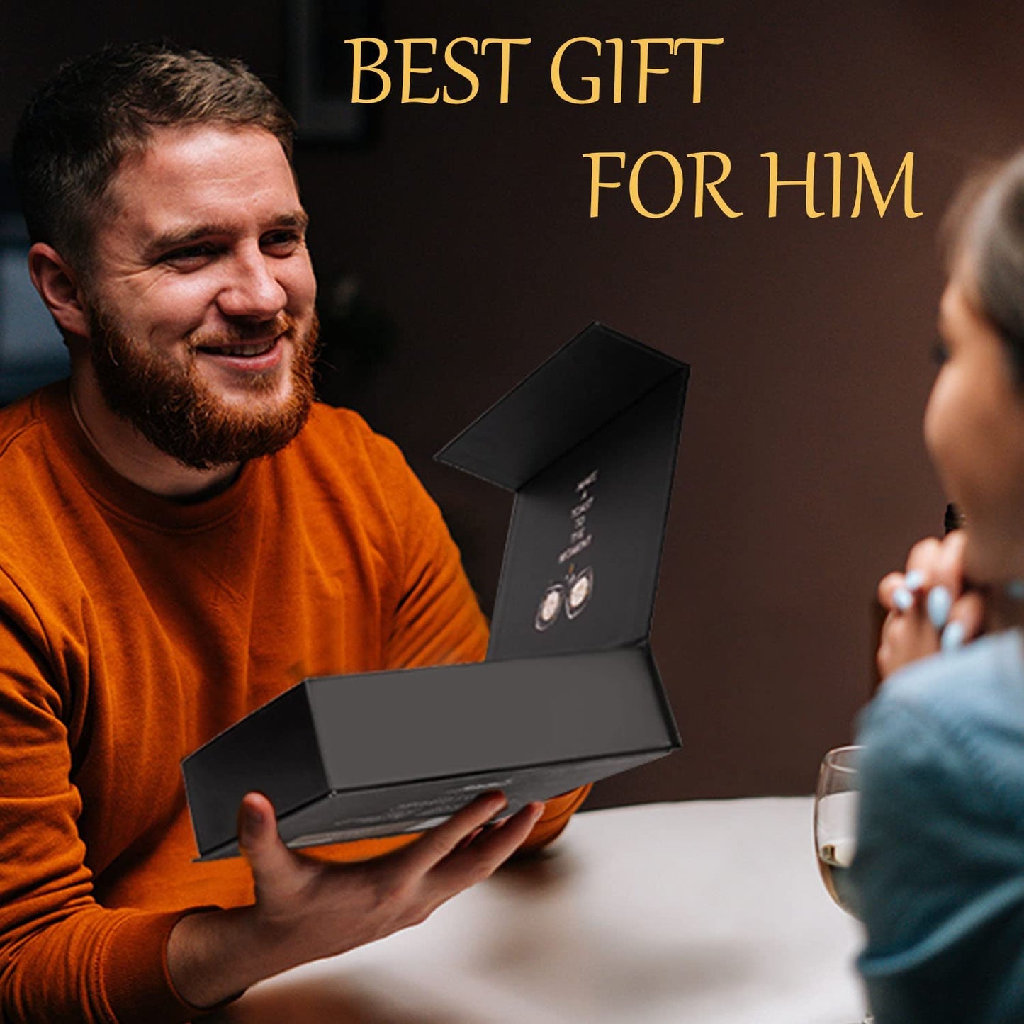 Whiskey Gifts for Men Him from Daughter Son Wife, Whiskey Stones, Bourbon Gifts for Men Who Have Everything, Anniversary Birthday Gifts for Him Boyfriend Husband Grandpa Cool Gadgets Present Ideas