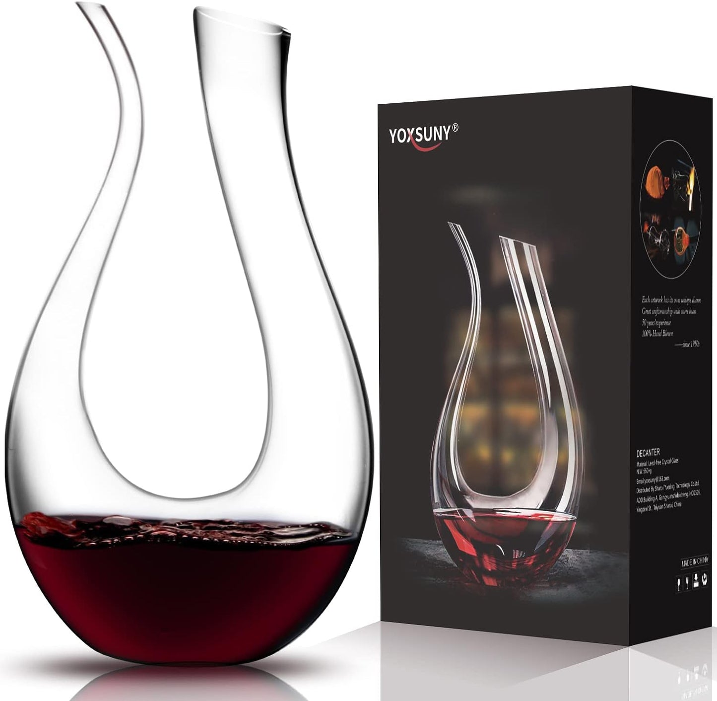 Wine Decanter Swan Looking Back Wine Carafes 100% Lead-Free Crystal Glass Red Wine Decanter Juice Container Wine Decanters and Carafes Nice Gift for Wine Lover(1.5L)
